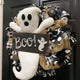 (Farmhouse Ghost Wreath)Halloween wreath, Halloween decor