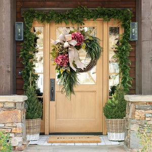 Farmhouse pink hydrangea wreath - Rustic home decor
